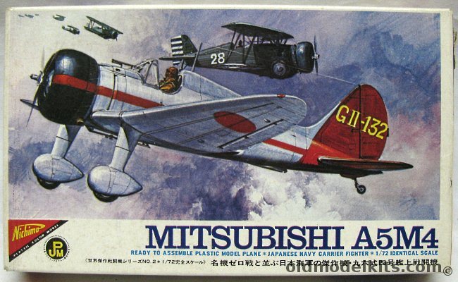 Nichimo 1/72 Mitsubishi A5M4 Claude - Navy Carrier Fighter, S-7202-200 plastic model kit